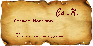 Csemez Mariann névjegykártya