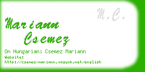 mariann csemez business card